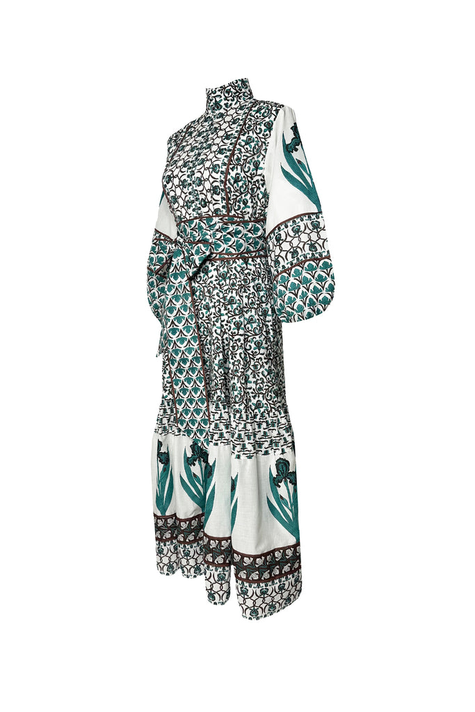 SUE SARTOR Flounce | Verdigris/Espresso Iris