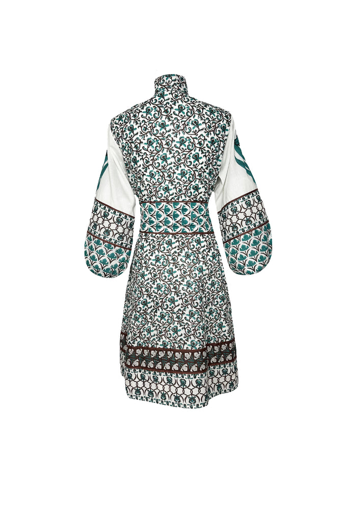 SUE SARTOR Flounce Shorty | Verdigris/Espresso Iris