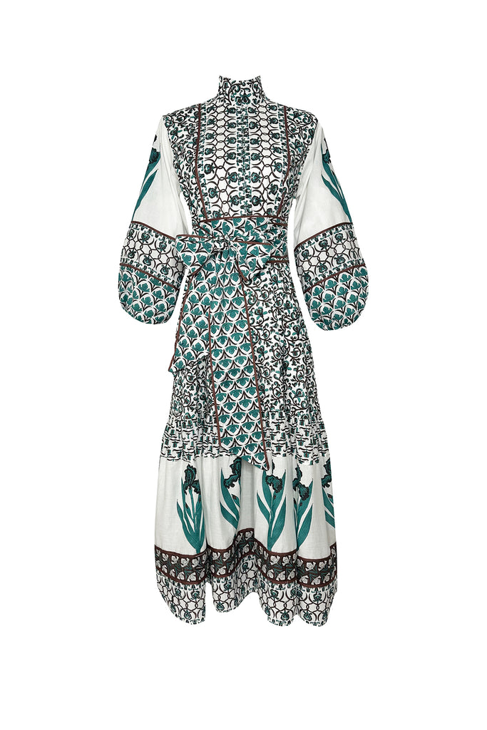 SUE SARTOR Flounce | Verdigris/Espresso Iris