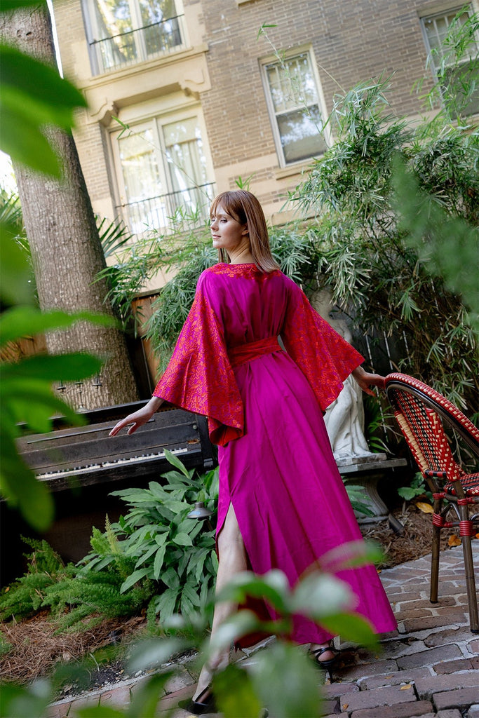 SS Kaftan | Vibrant Pink/Rose Red Floral