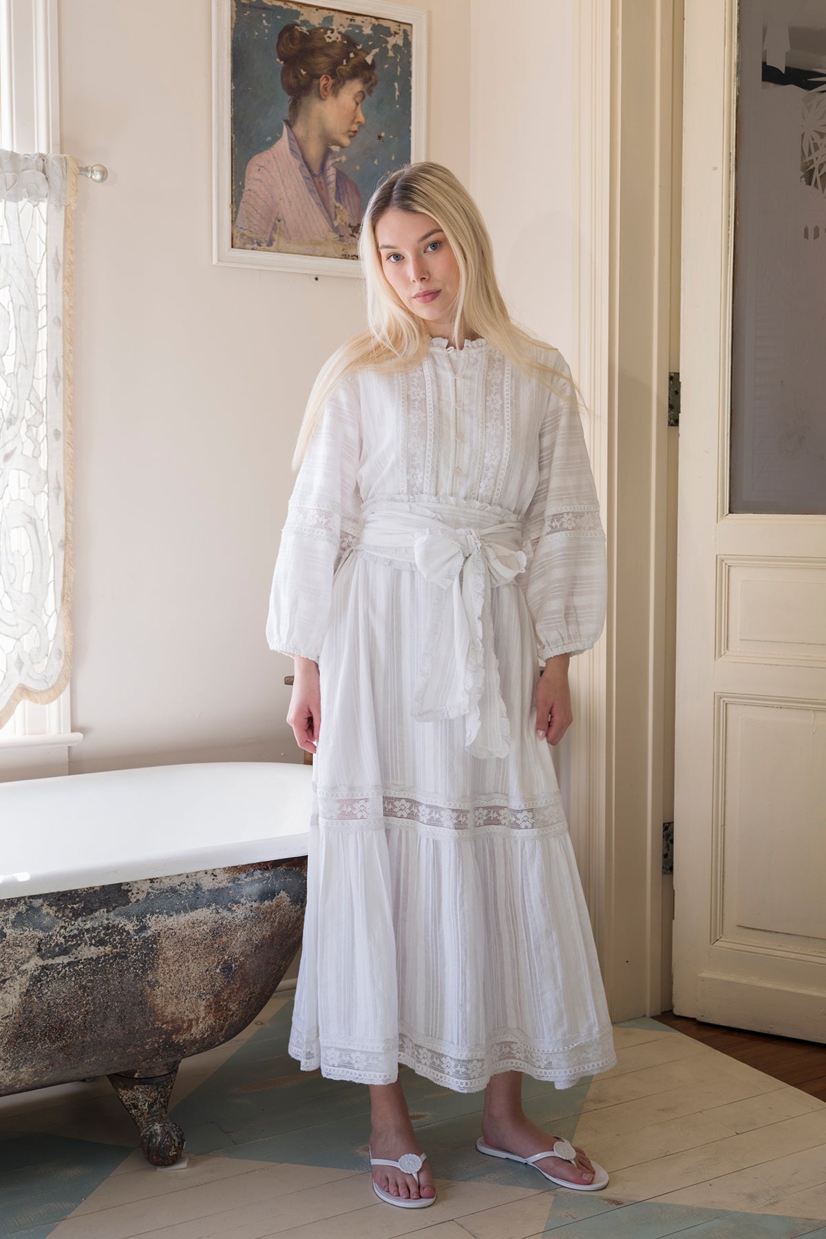 Flounce Dress - Full Length, Long Sleeve | Easy, Elevated SUE SARTOR Flounce Dress - Full Length, Long Sleeve | Easy, Elevated SUE SARTOR