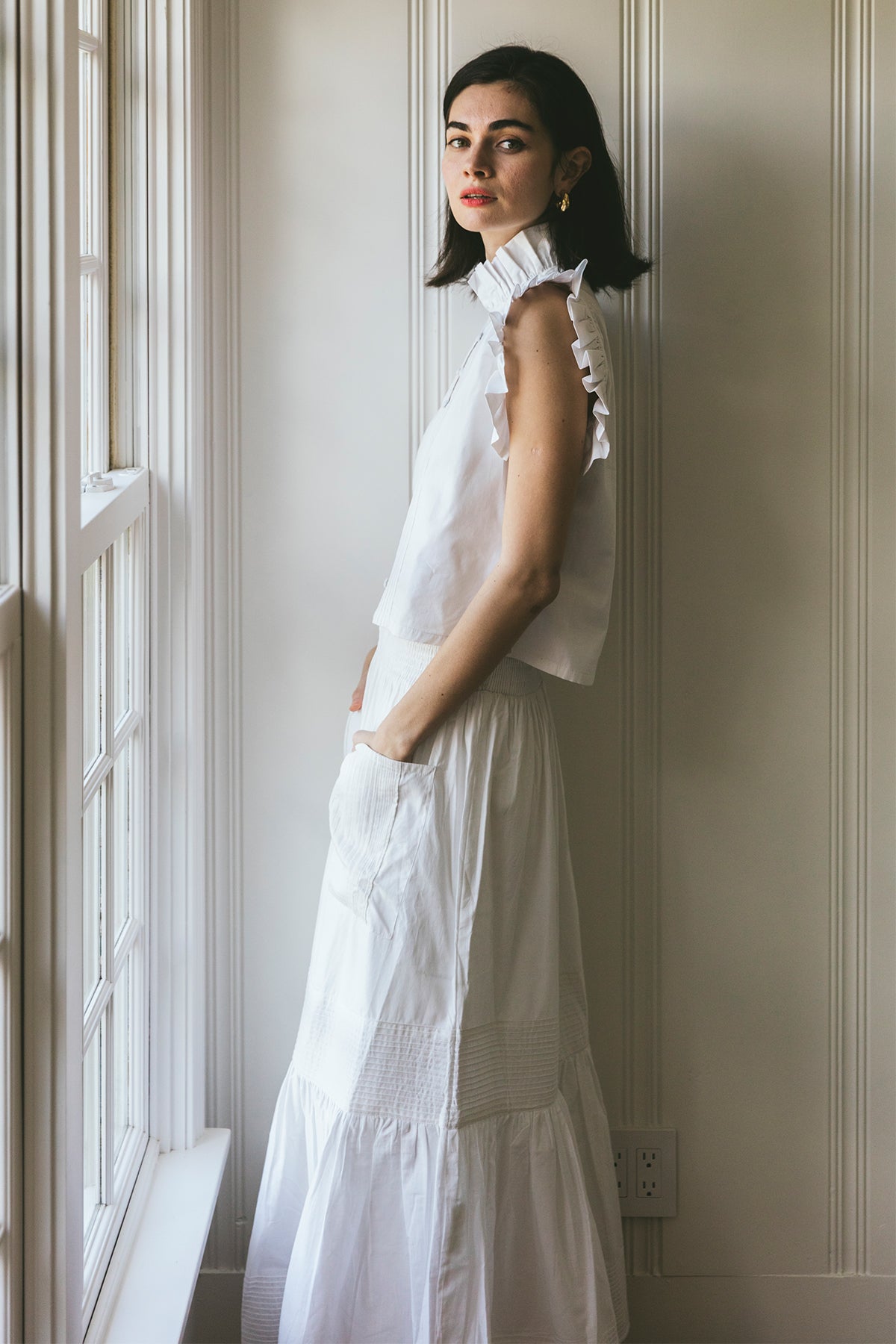 Arles Skirt | White Poplin