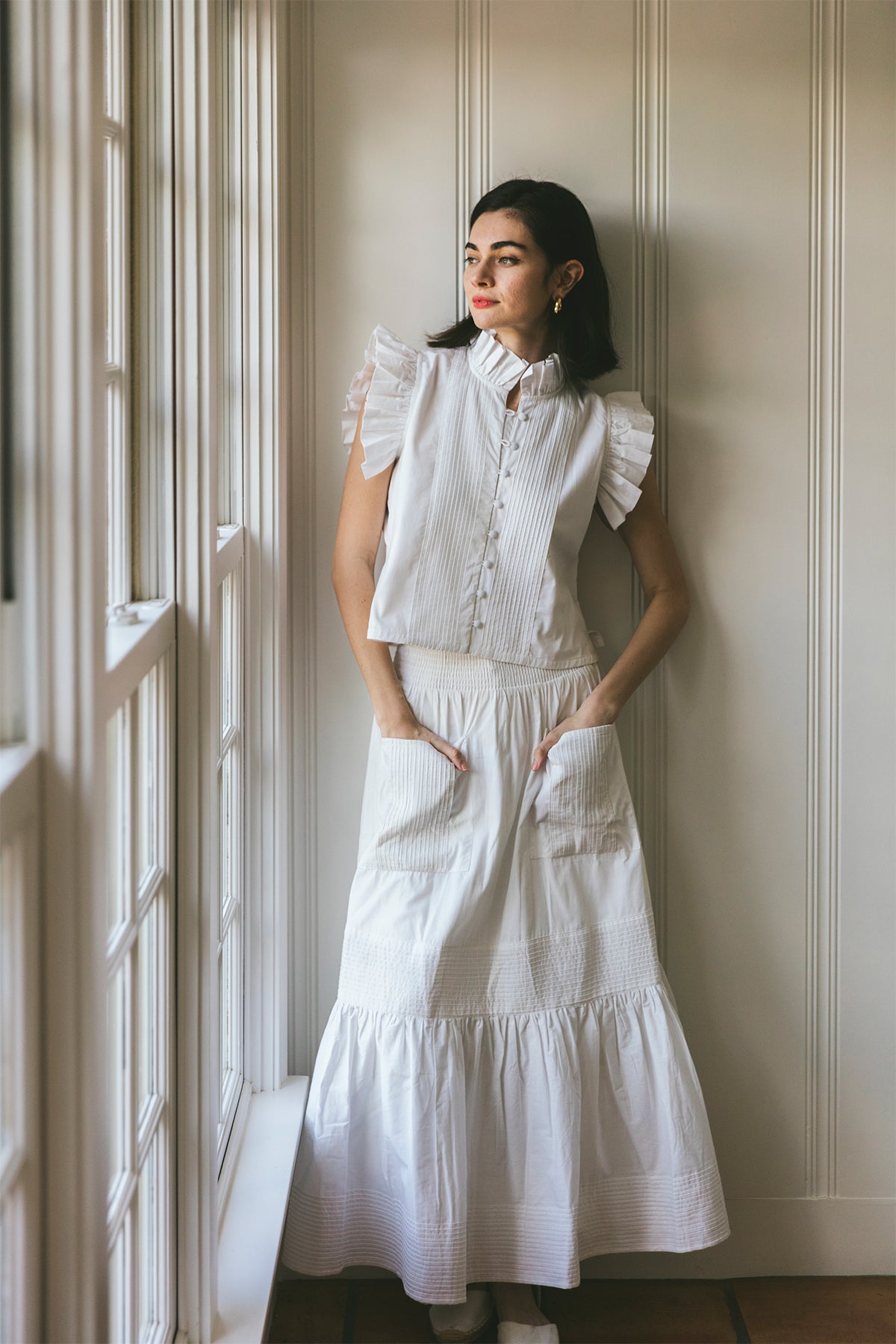 Arles Skirt | White Poplin