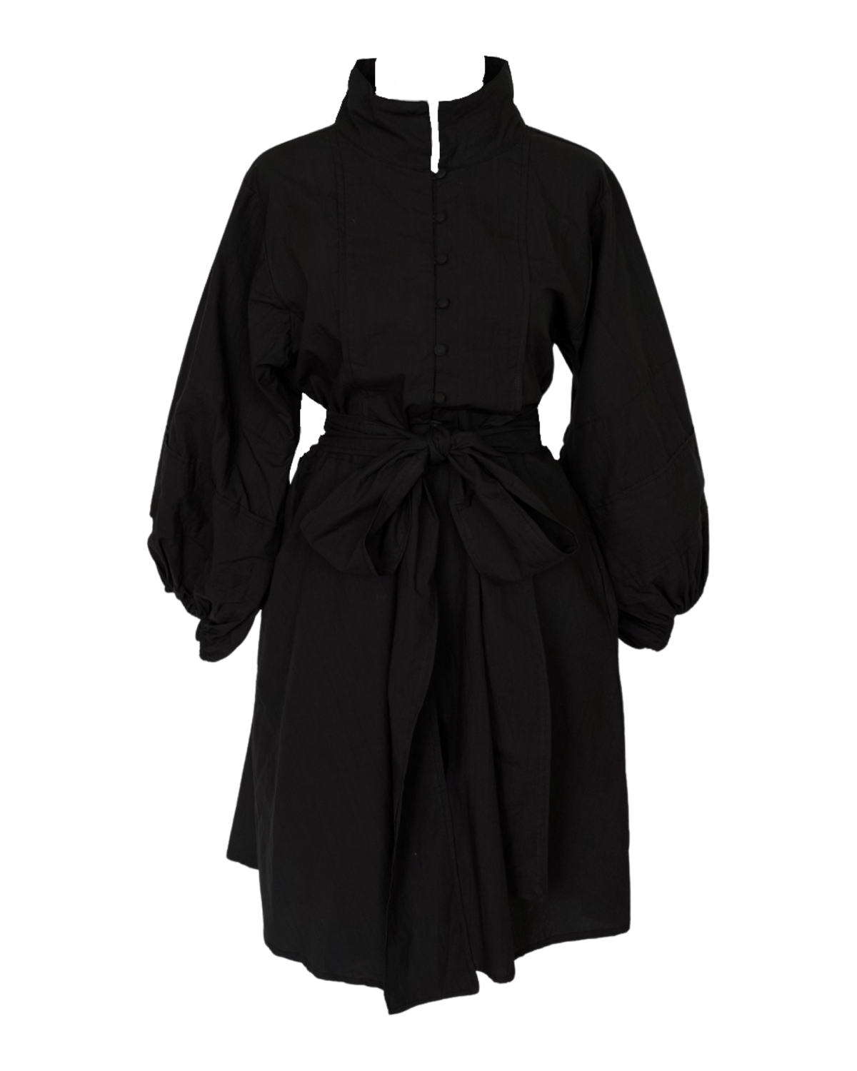 SUE SARTOR Flounce Shorty | Black Cotton Travel