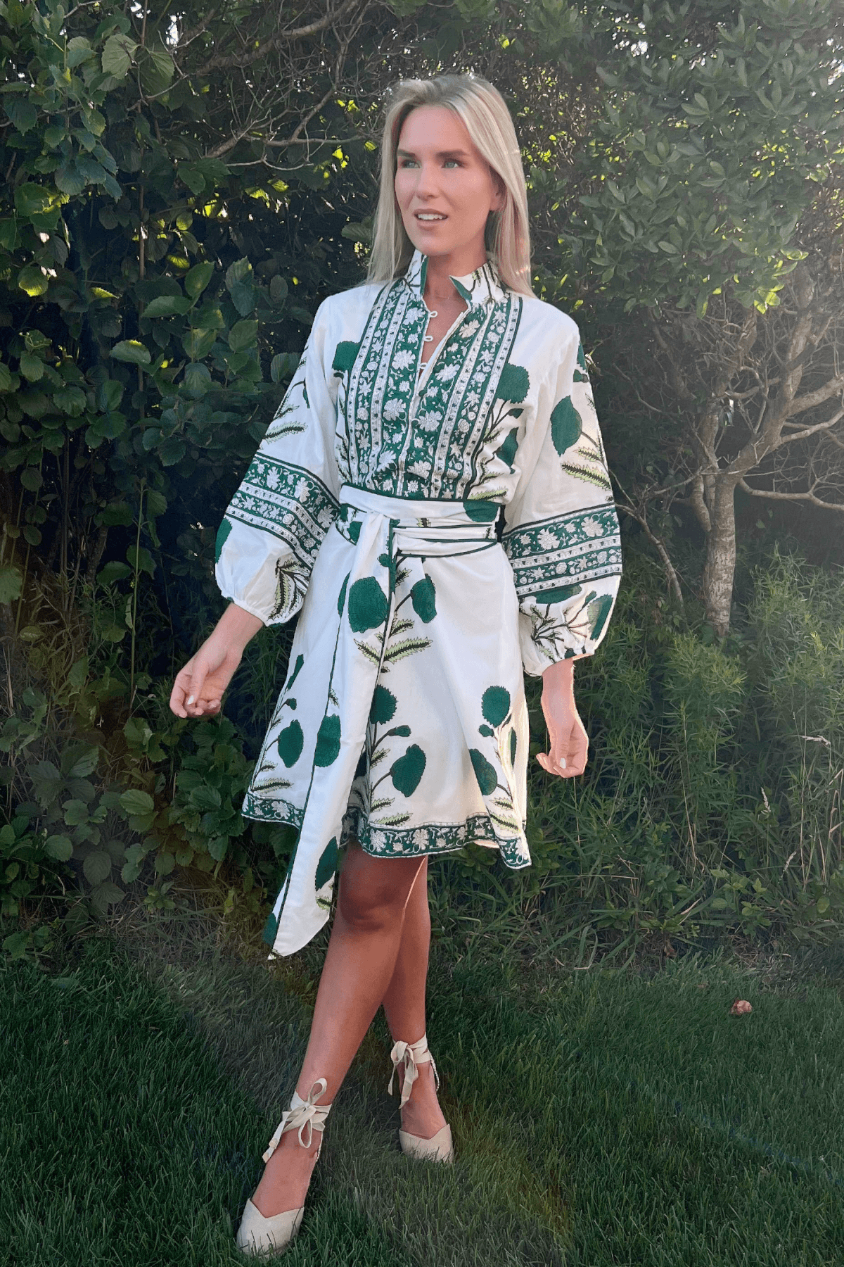 Amari emerald buttoned sales dress