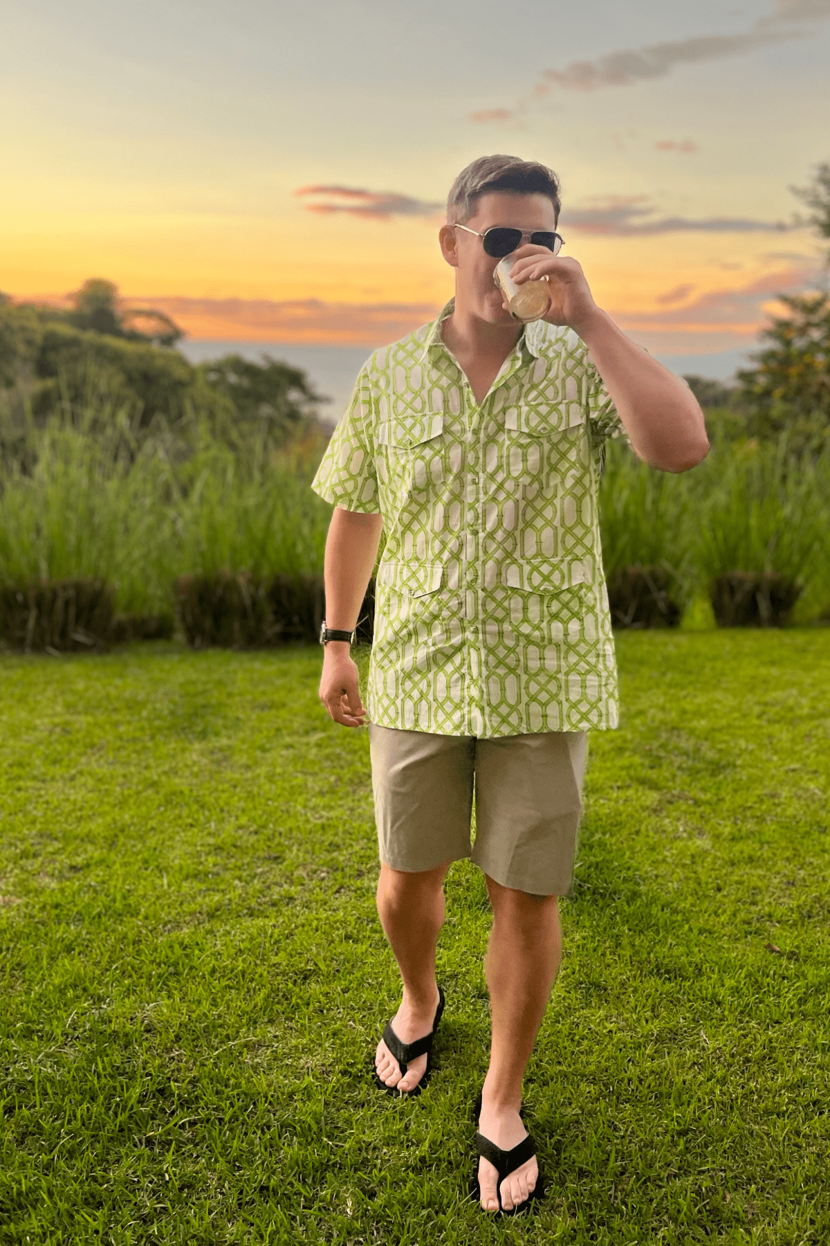 SS Cabana Shirt | Key Lime Bamboo