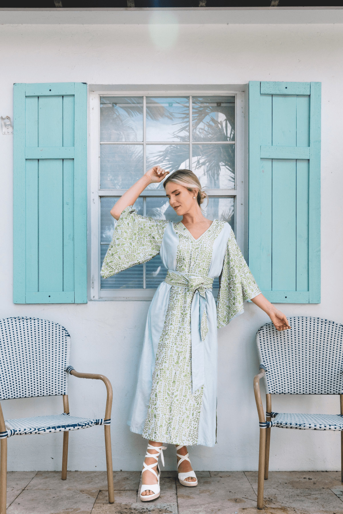 SS Kaftan | Robins Egg Blue/Chartreuse