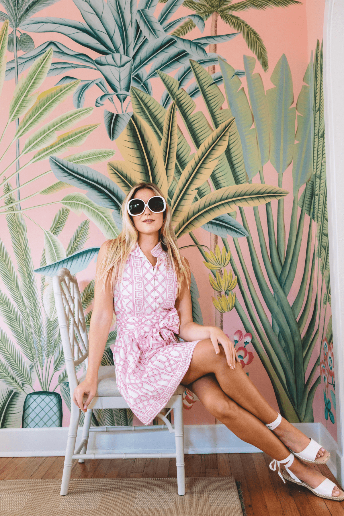 Sleeveless SUE SARTOR Flounce Mini | Hibiscus Bamboo